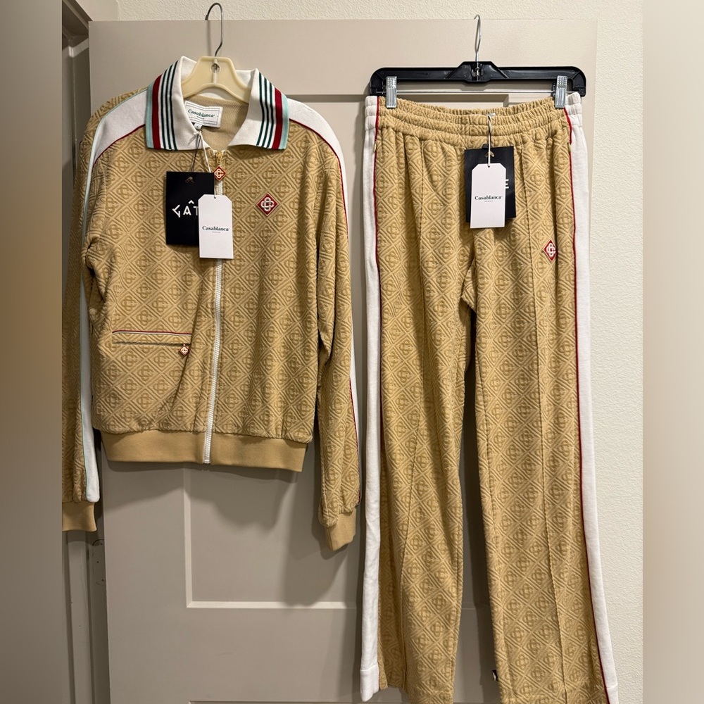 Tan Geometric Casablanca Men’s medium Track Suit
